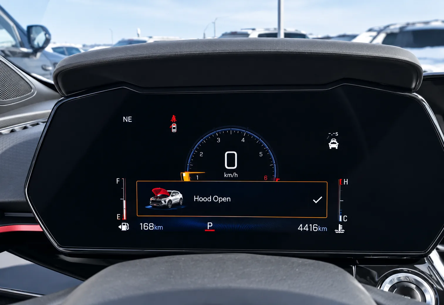 Compteur du Trax 2026 indiquant 4 416 km