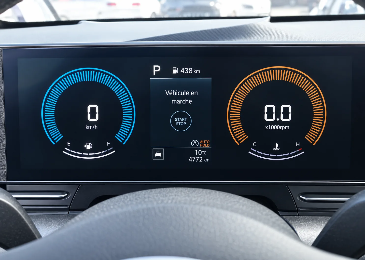Compteur du Kona SE 2026 indiquant 4 772 km