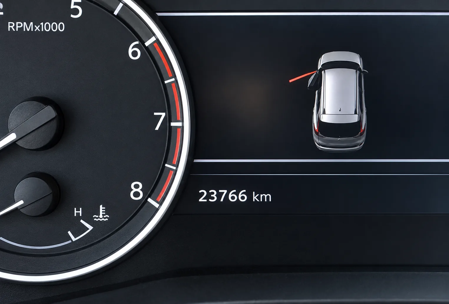Compteur du Rogue 2024 indiquant 23 766 km